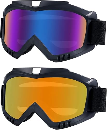 Gafas de motocross, paquete de 2 gafas de motocicleta, gafas de ATV, gafas de equitación, gafas de esquí, gafas a prueba de viento, gafas de casco