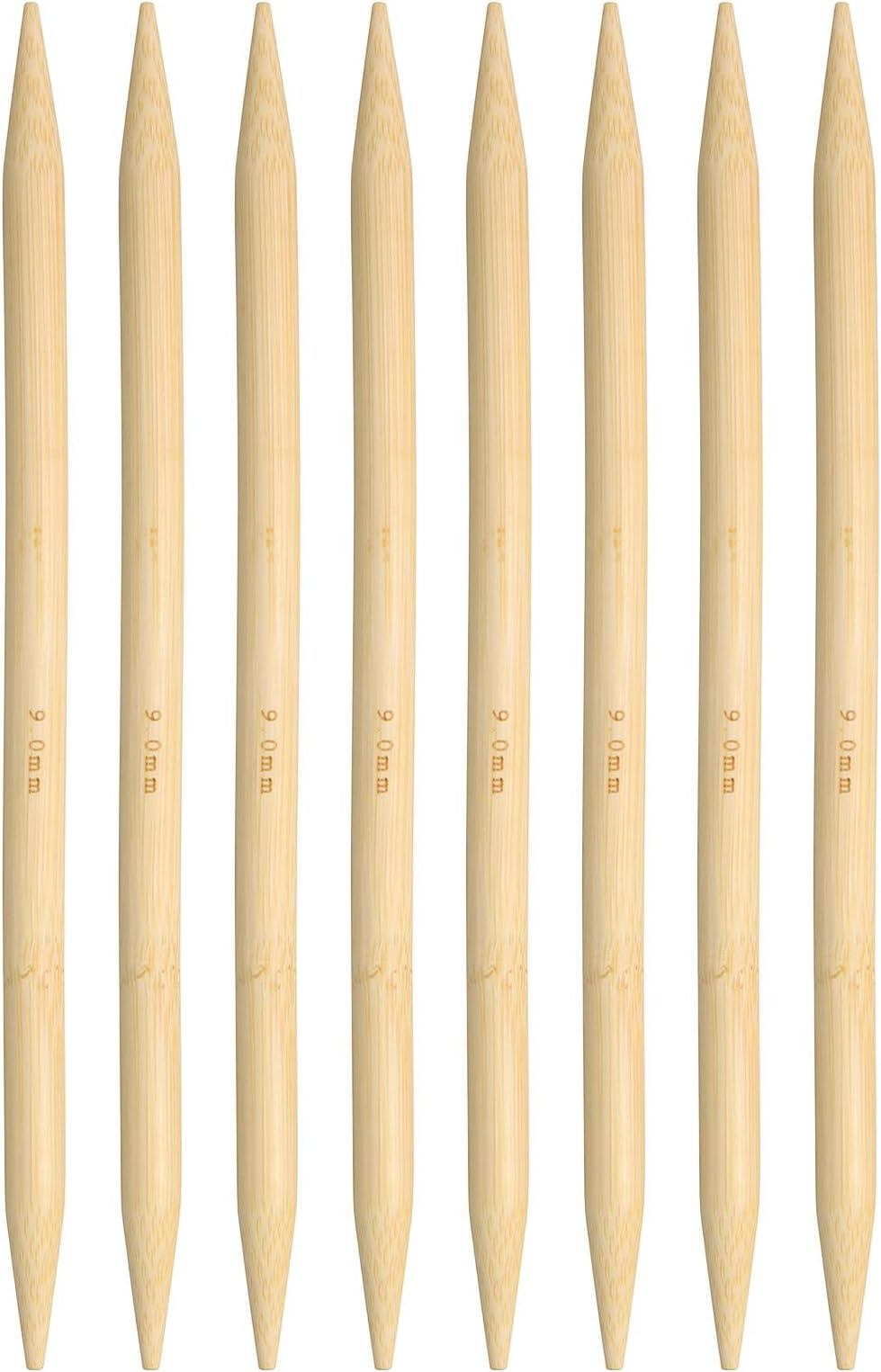 HARFINGTON 8Pcs Bamboo Knitting Needles Double Pointed Size US 13(9mm) 7.9 Inch(20cm) Straight for Handmade Creative DIY Knitting Craft Yarn Projects