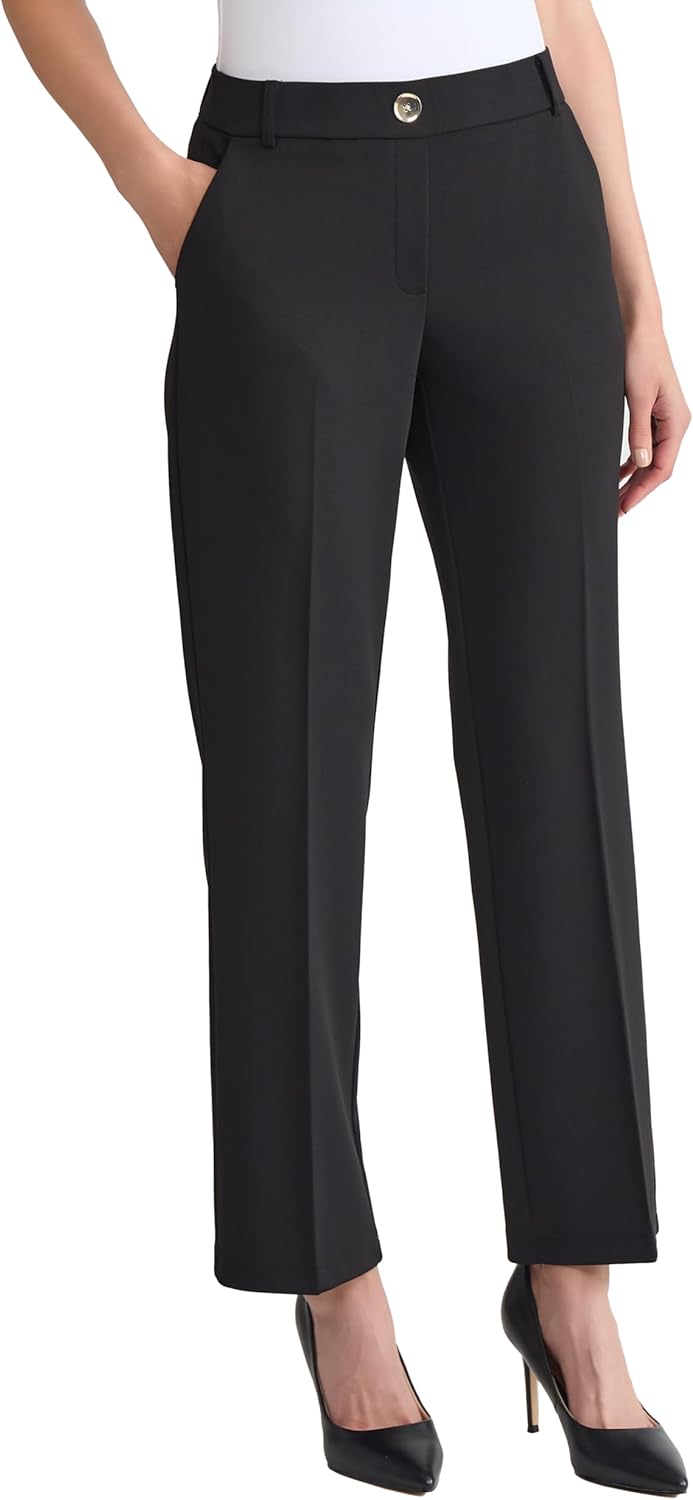 Kasper Women's Stretch Twill Pull on Trouser Leg Pant