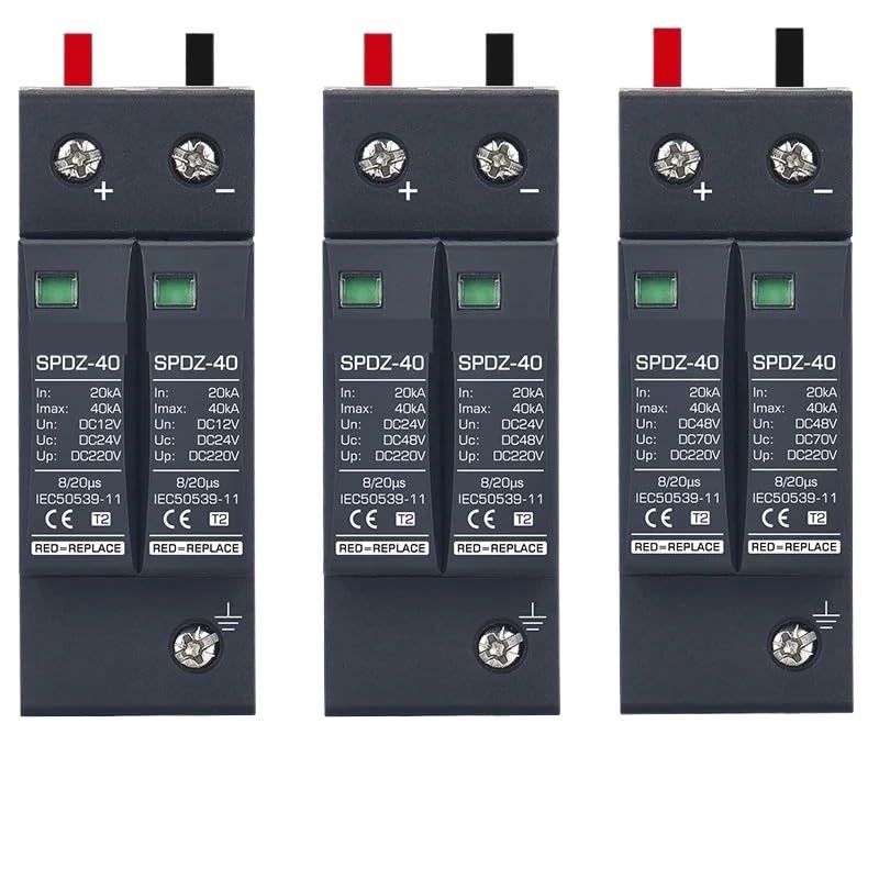Surge Protector Protective Device Photovoltaic DC SPD 2P/3P DC12V 24V 48V 500V 690V 800V 1000V 20KA~40KA Lightning Protection(DC1200V)