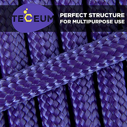 Image of TECEUM Paracord Type III 550 Royal Blue - 100 ft - 4mm - Tactical Rope MIL-SPEC - Outdoor para Cord -Camping Hiking Fishing Gear and Equipment - EDC Parachute Cord - Strong Survival Rope 376