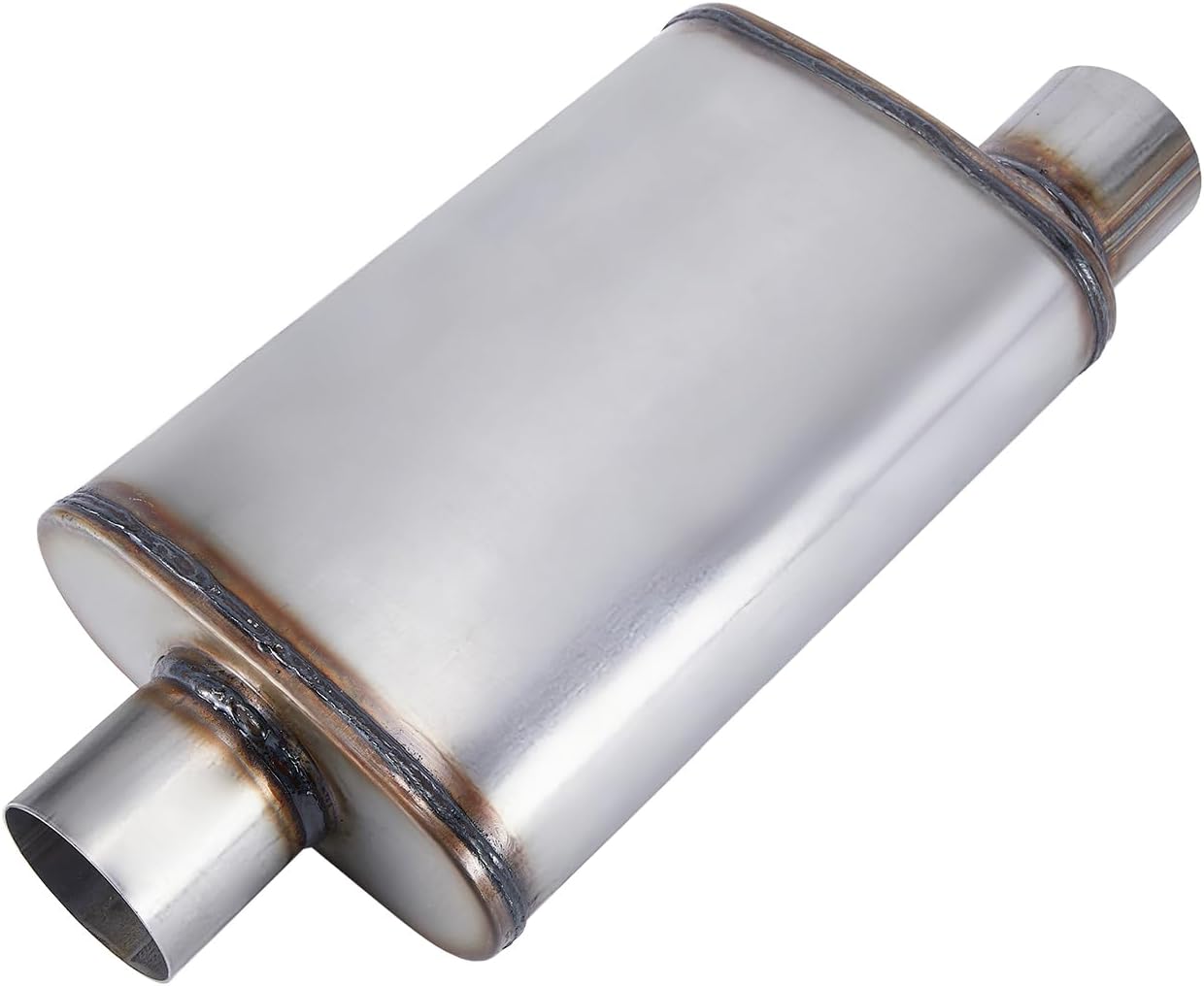 Exhaust Muffler 2.25" Inlet/Outlet, Universal Muffler for Cars Trucks, Stainless Steel Straight-Through Chamber Performance, 20" Overall Length