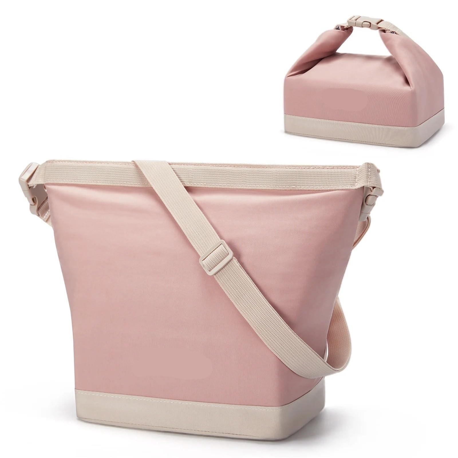 Bolsa Termica Porta Alimentos Bolsa de almuerzo portátil for mujer, caja aislante, bolsa impermeable for refrigerador alimentos for oficina, térmica Bento(Pink)