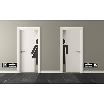 Amazon.com : Chinco 4 Pieces Restroom Sign with Arrow 9 x 3