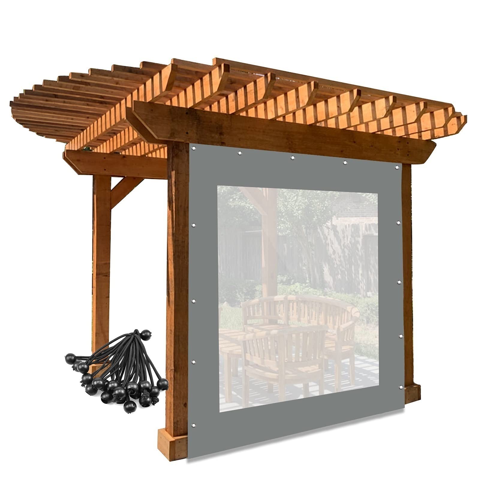 Séparateur étanche pour patio et porche en PVC robuste anti-pluie