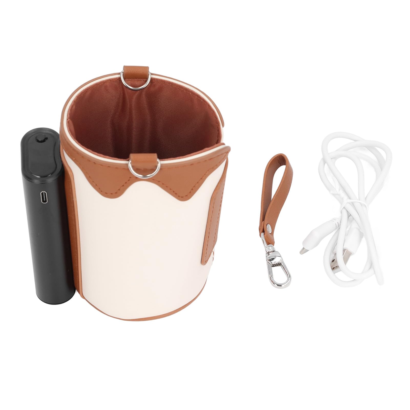 Scaldabiberon portatile 21 marce Scaldabiberon con temperatura regolabile Scaldabiberon universale ricaricabile con display digitale Borsa riscaldante for latte for bambini for viaggi e casa (marrone)