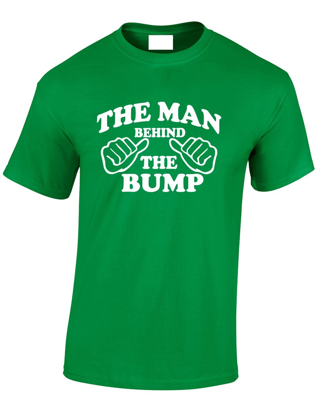 Crown Designs Men's Green The Man Behind The Bump Funny Cool For & Teenagers T-Shirts Tops - /Small