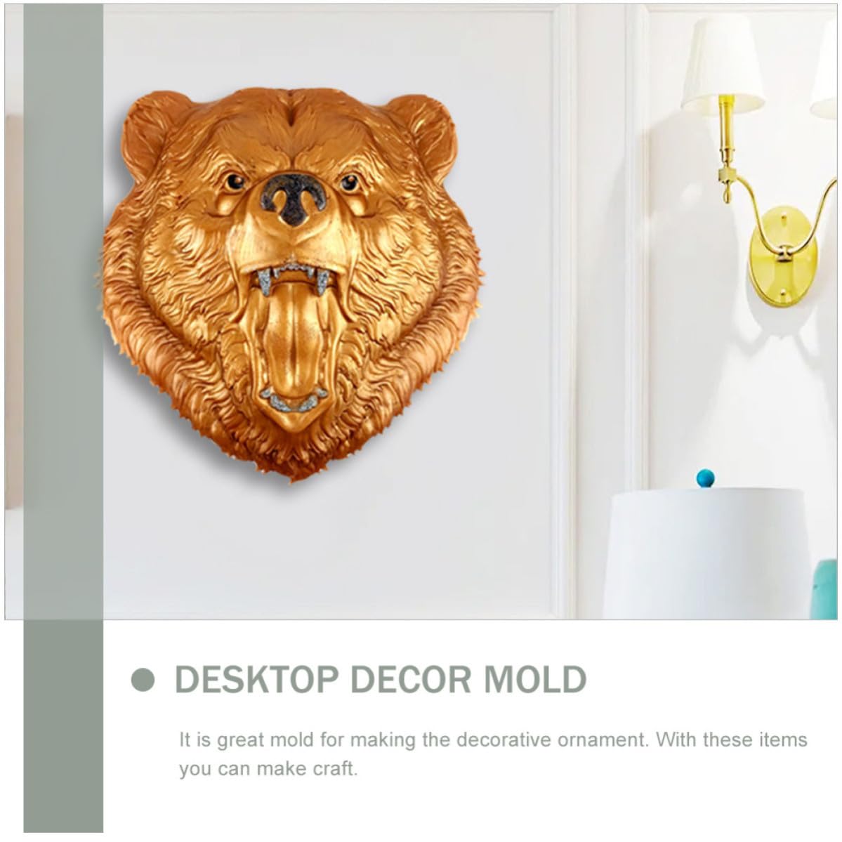 Molde de Silicona Flexible para Manualidades con Cabeza de Oso Resistente y Fácil de Desmoldar para Adornos de Escritorio y Proyectos DIY