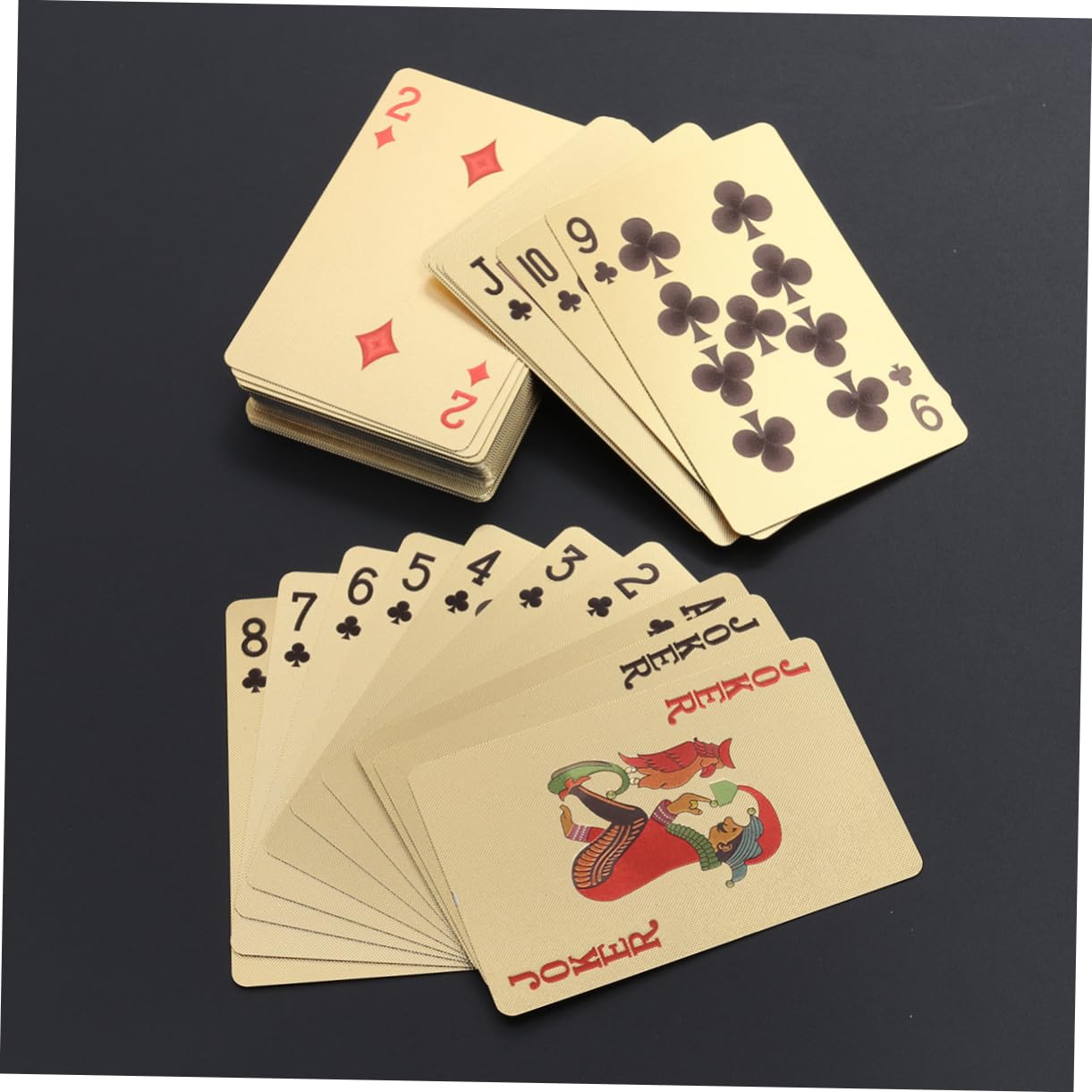 Toyvian 3pezzi Carte Da Gioco Placcate Oro Di Carte Poker Per Gioco e Collezione Facili Da Pulire e Resistenti Per Divertirsi Con Amici e Famiglia