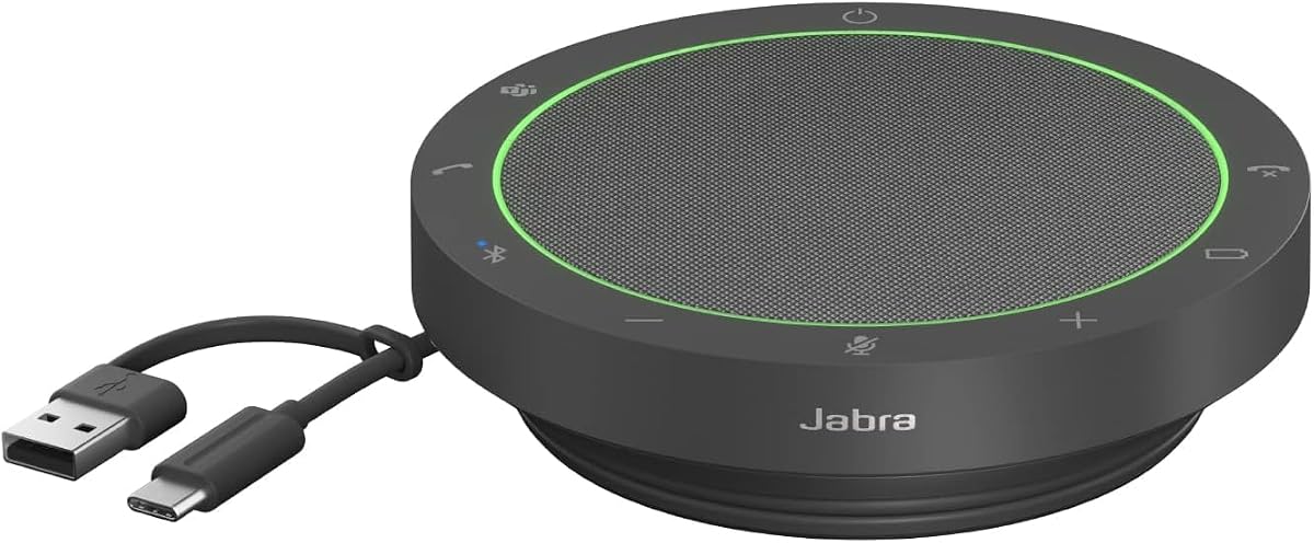 Jabra Speak2 55 Altavoz inalámbrico Bluetooth - Altavoz portátil con 4 micrófonos con cancelación de ruido, altavoces de rango completo de 50 mm y audio de banda ancha - Altavoz certificado Microsoft Teams - Gris oscuro