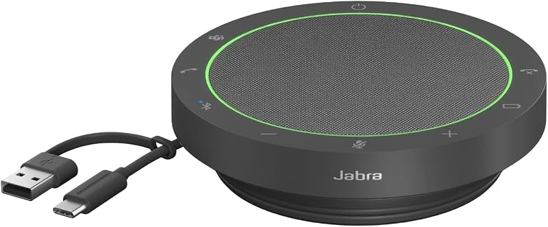 Jabra Speak2 55 parlante inalámbrico Bluetooth - parlante portátil con 4 micrófonos con cancelación de ruido, parlantes de rango completo de 50 mm y audio de banda ancha - parlante certificado Microsoft Teams - Gris oscuro