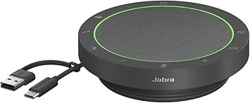 Jabra Speak2 55 Wireless Bluetooth Speakerphone - Portable Speaker with 4 Noise-Cancelling Mics, 50mm Full-Range Speakers & Wideband Audio - Certified Microsoft Teams Speaker - Dark Grey