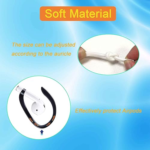 Miniatura 3 de Ganchos para los oídos para AirPods 3, 3 pares profesionales de silicona anticaídas compatibles con Apple AirPods 1, 2, 3 y AirPods Pro (2W1B)