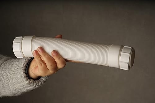 Miniatura 6 de Trampa P de perfil bajo, extensible y flexible, drenaje de fregadero de doble tazón, trampa P con adaptador de 1-12 a 1-14