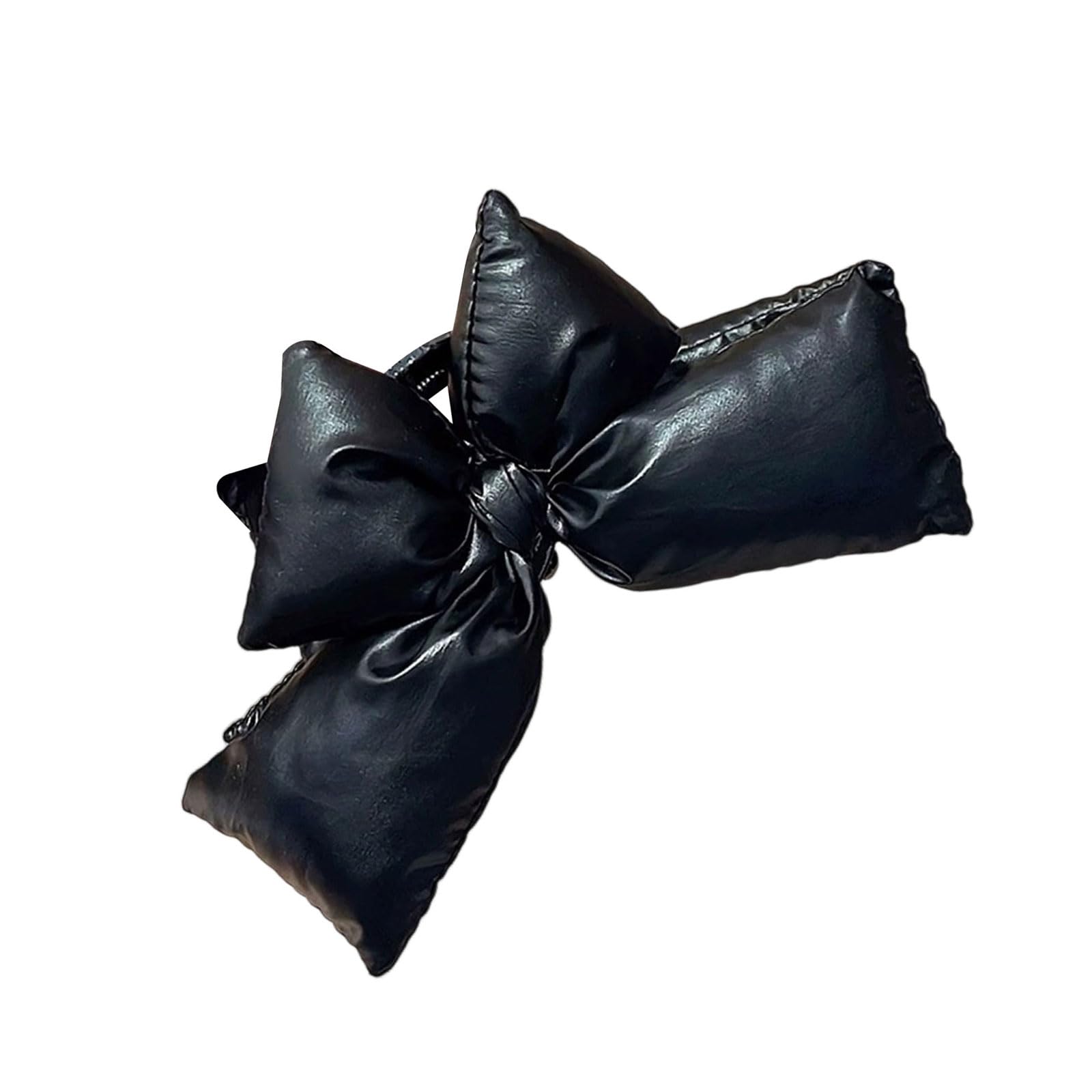 YUXITA Padded Bowknot Clip For Thick Hairs Large Size Securely Hold PU Headdress Gentle On Scalp Hair Accessory