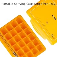 Vista 4 de HIMI - Juego de pintura gouache de 24 colores de 1 onza líquida (30 ml) cada uno, diseño exclusivo de envase de gelatina con 3 pinceles de pintura