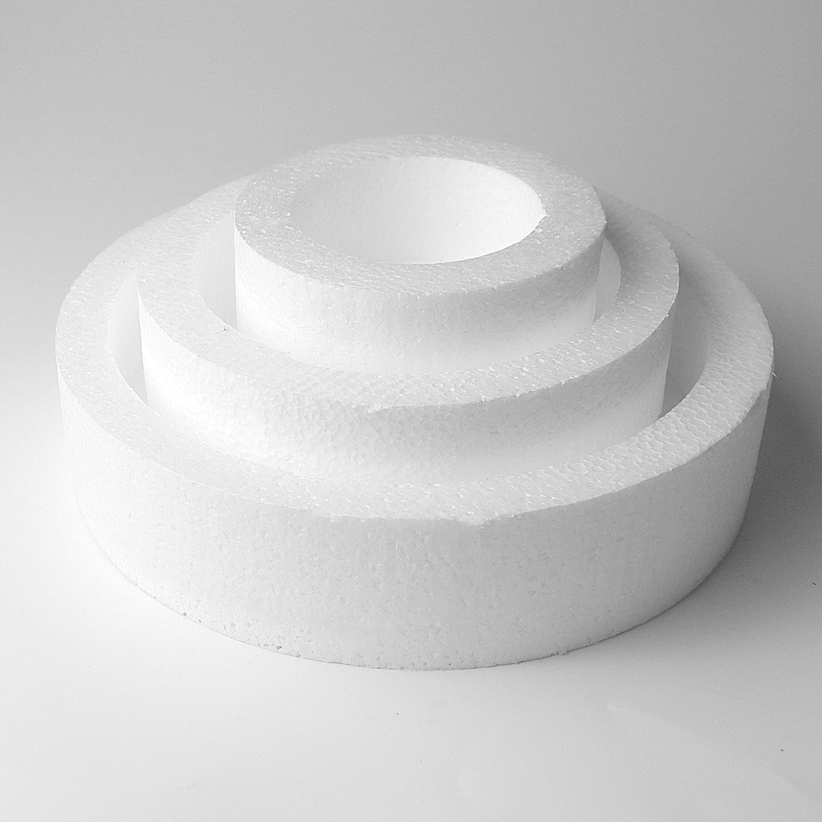 Bases Polystyrène Rondes Decora - Lot De 4 - Ø10xH10cm - Pour Gâteaux à étages - Stabilité Structurelle