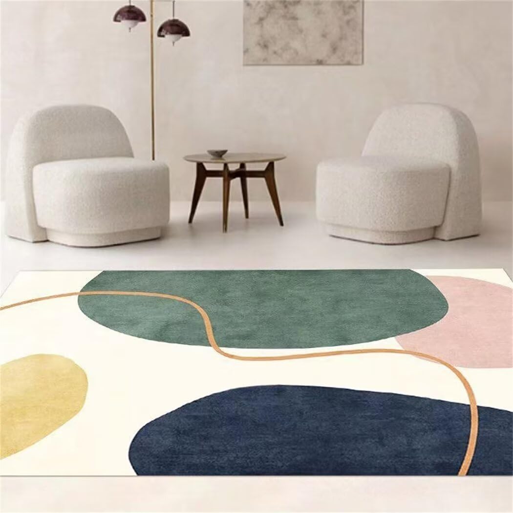 Grand tapis salon doux vert moderne 80x120cm tapis lavable pour chambre de fille