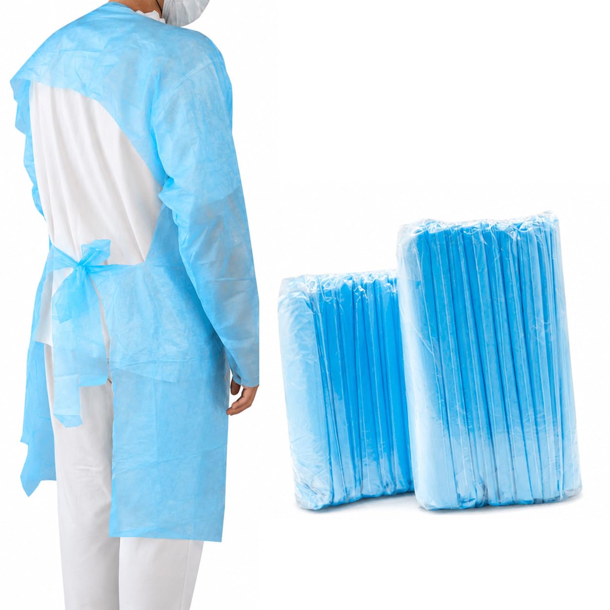 mugenbo Disposable Protective Clothing 【Featured in Health Magazine "Anshin"! Recommended by Nurses】 Individually Packaged Plastic Gowns for Caregiving - 20 pieces, 50 pieces, 100 pieces, 200 pieces 100 Sheets