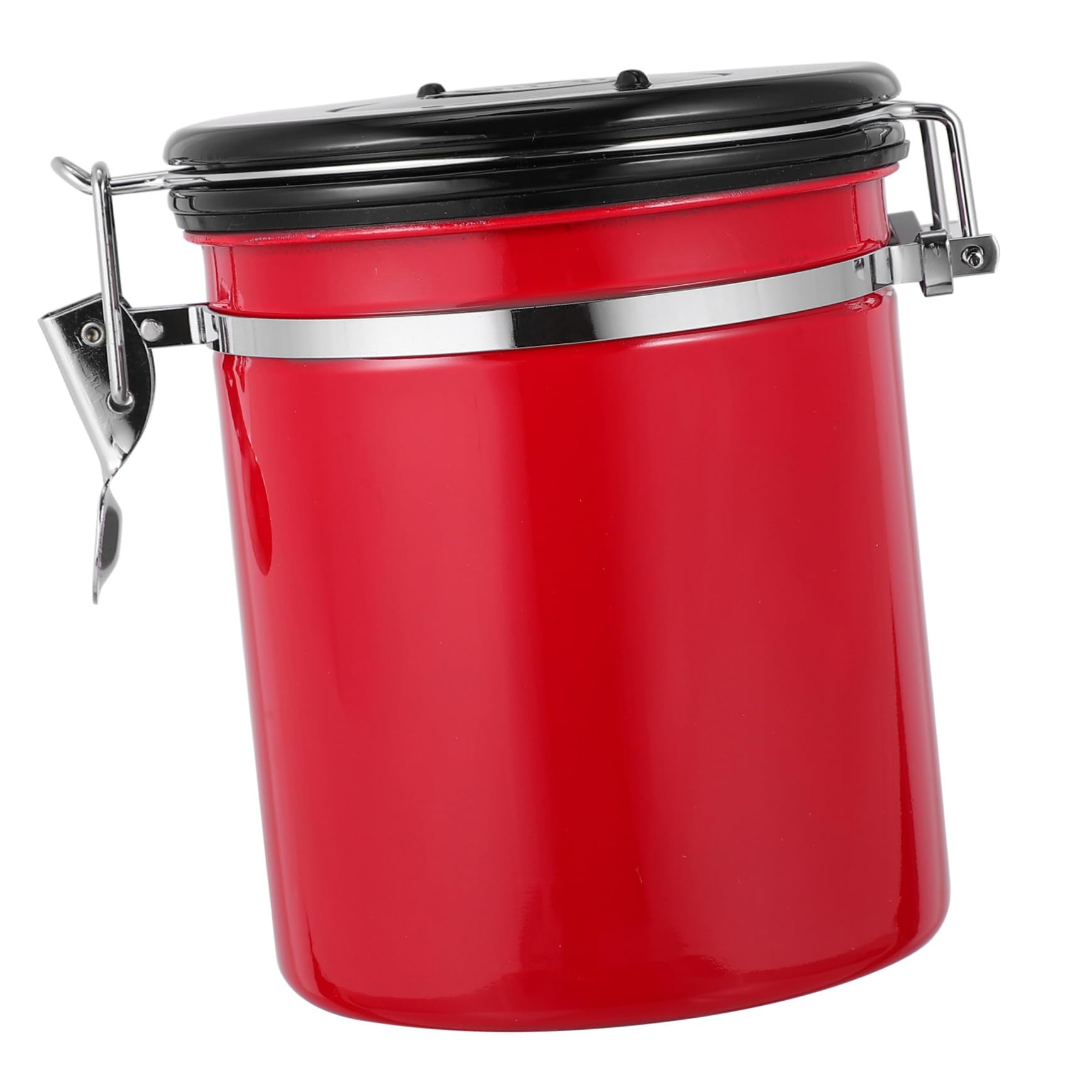 Angoily Roter Edelstahl Kaffeebehälter mit Deckel, Kleine Ausführung | Kaffeebohnen und Salz, 1 Stück, Lebensmittelverschluss, Vielseitige Aufbewahrung
