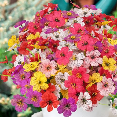MACTING Artificial Flowers for Outdoors 6 Bundles Fake Flowers UV Resistant Faux Plastic Plants No Fade for Planters Window Box Patio Porch Garden Yard Indoor Outside Summer Decorations(Mix Color-1) - Image 6
