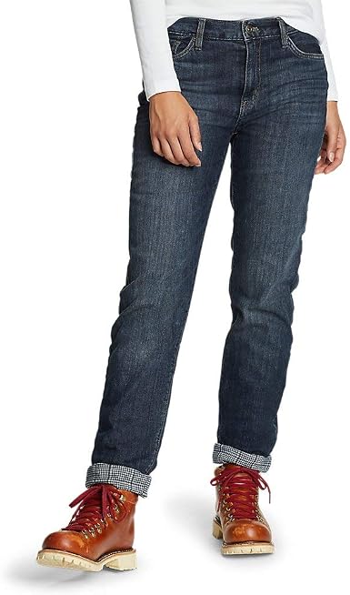 Eddie Bauer - Jeans da donna, foderati in flanella, da donna - blu - 44 :  Amazon.it: Abbigliamento