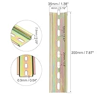 Vista 2 de MECCANIXITY Guía de montaje de hierro ranurado para riel DIN, 5 unidades, 8 pulgadas de largo, 1.378 in de ancho, 0.295 in de alto, tono bronce