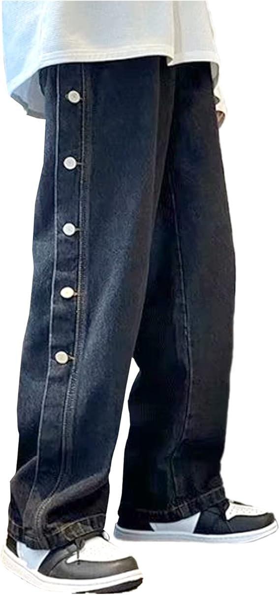 Amazon フェイミー ワイド ジーンズ メンズ サイド ボタン 2カラー M L Xl ジーンズ 通販