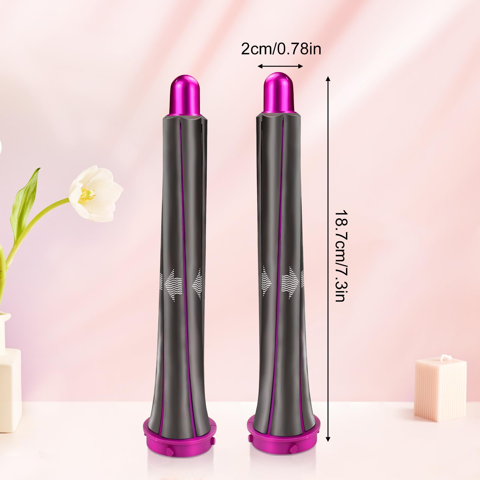 2 barriles rizadores de cabello de 20 mm de largo para piezas de accesorios Dyson Airwrap, accesorios de auto-rizado para Airwrap Styler, accesorios de rizado para múltiples estilos de cabello
