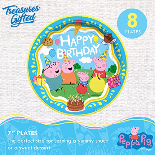 Treasures Gifted Peppa Pig Dessert Plates 8Ct - 7 Inch Peppa Pig Party Plates - Peppa Pig Birthday Party Supplies - Peppa Pig Paper Plates - Peppa Pig Plates For Birthday Party #TOP1