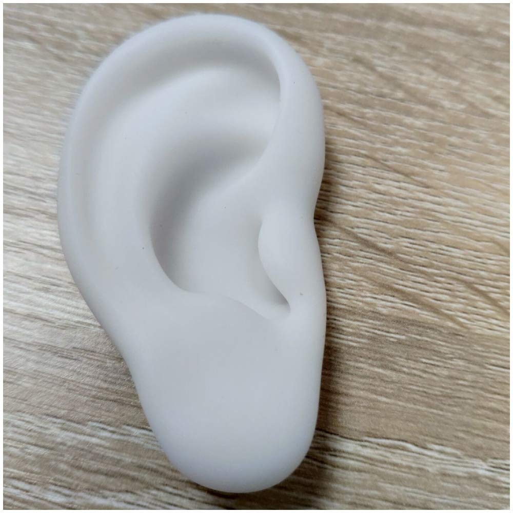 Sjdopulse Right Simulation Ear Model Artificial Simulation Human Ear Model For Acupuncture - Soft Silicone Ear Model For Ear Picking Practice,Studs Earring Headset Display Props (Right)