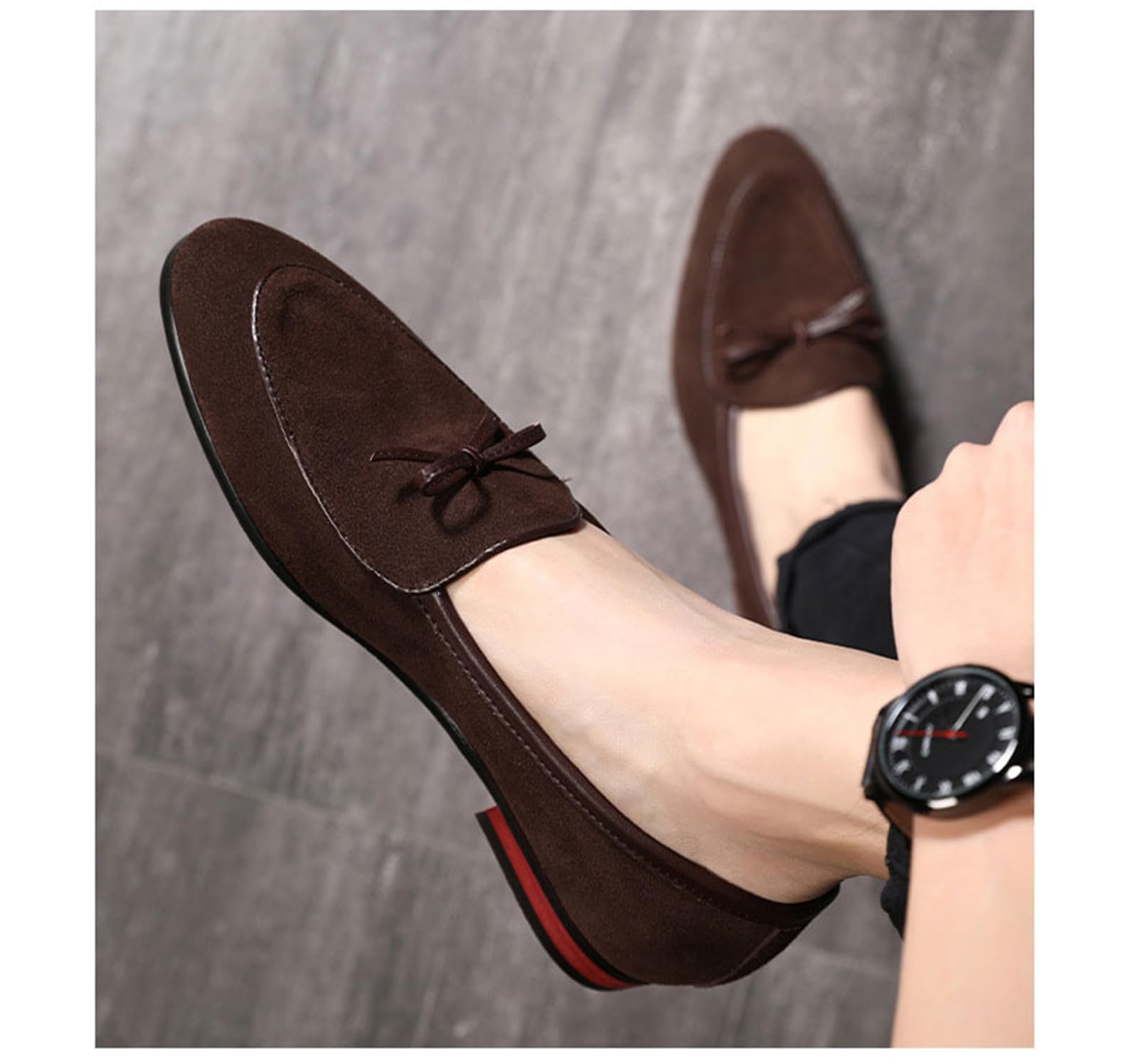 Mocasines de piel de ante con borlas para hombre, zapatos de vestir formales casuales para conducir