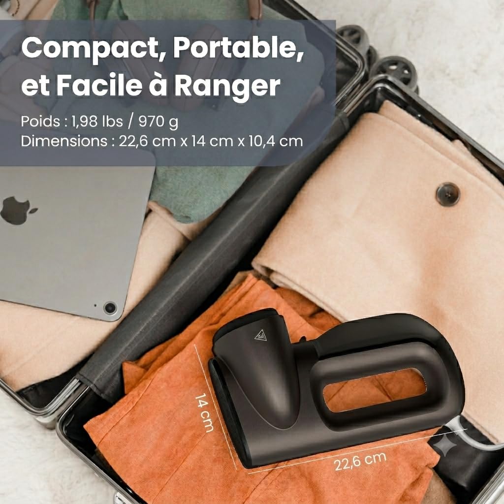Neakasa Magic1 - Défroisseur vapeur vêtement - Aspiration + repassage vertical 1 main - Portable pour voyage - Prêt à porter sans trace eau - 220-240V(Anthracite)