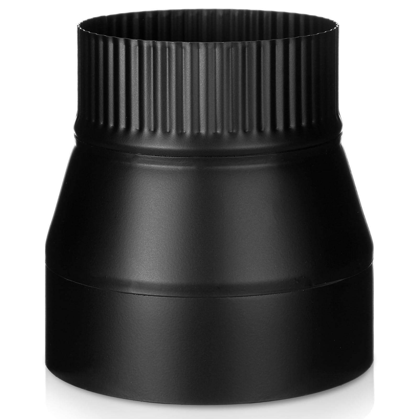 Moxweyeni 6" to 5" Stove Pipe Reducer Black Matte Pipe Reducer Black Duct Adapter for Connecting Stove Flu to Chimney for Proper Ventilation for Chimney Conversion