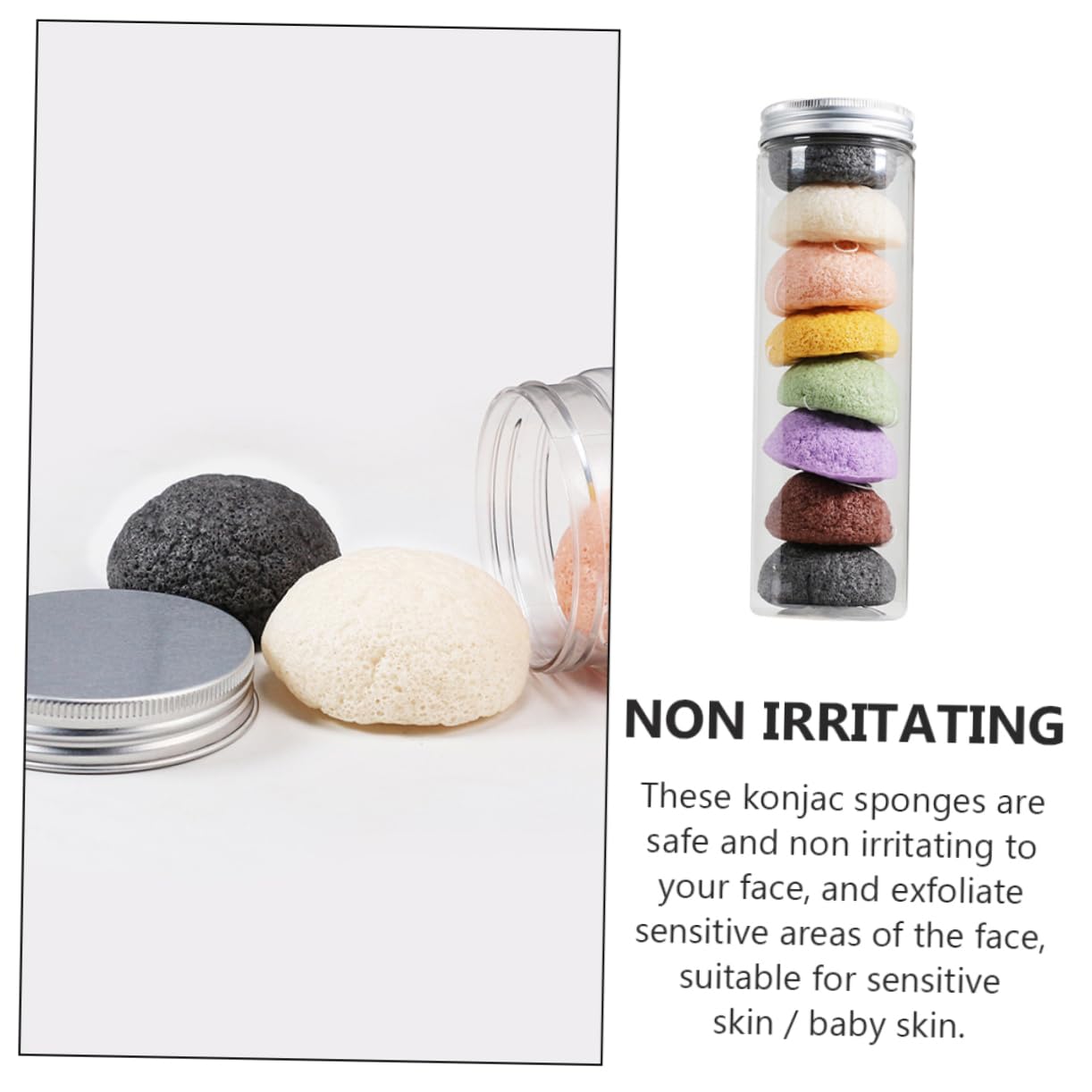 Angoily 24pezzi Spugne Esfolianti Naturali Per Viso Puff Gel Di Per Pulizia Delicata e Della Per Pelli Sensibili Per Rimuovere Make-up e Impurità