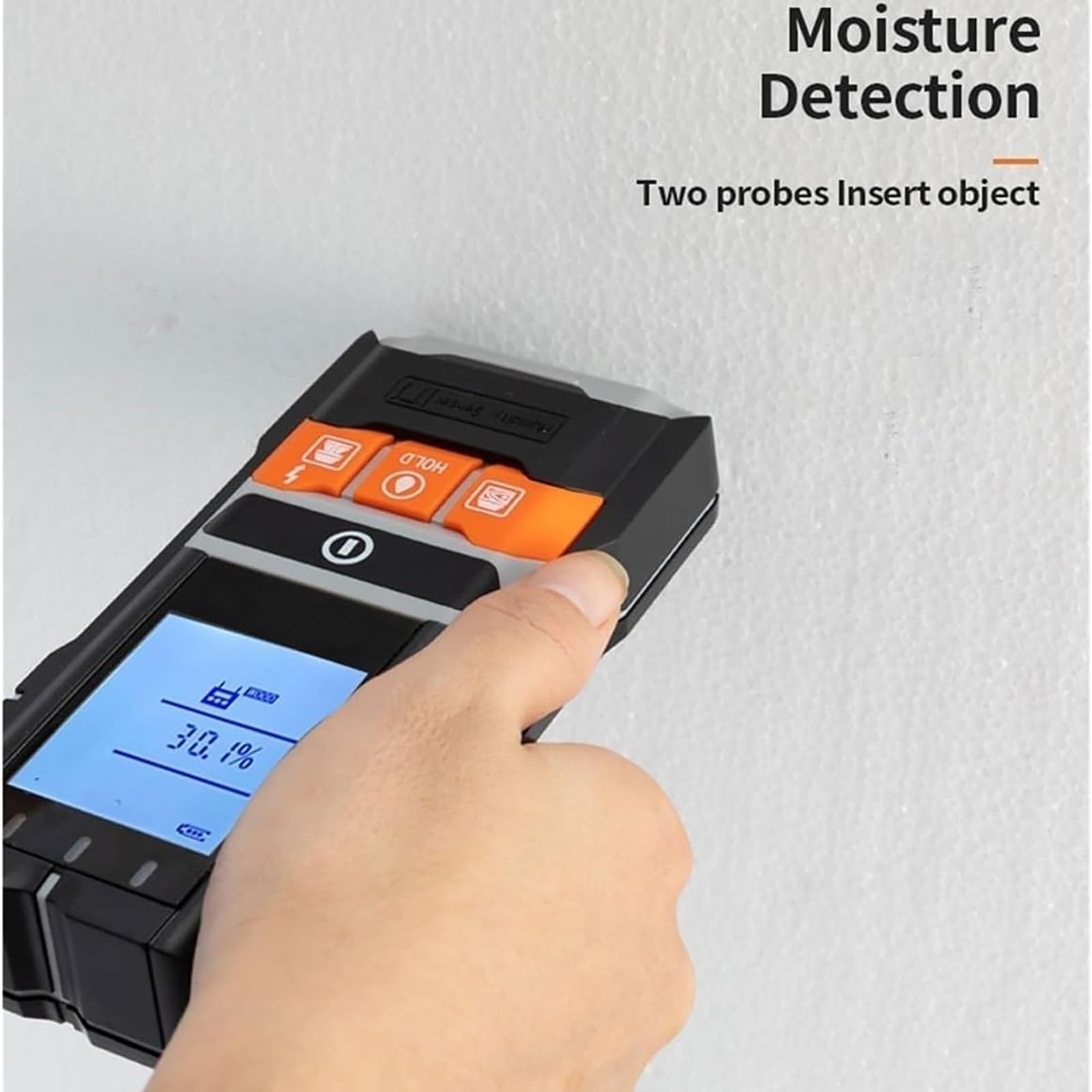 NGARY Detector De Vigas De Pared, Detector De Humedad para Cableado De Pared Y Madera, Conmutación Multimodo Y Alerta Dual Visual Y Sonora, Profundidad Máxima De Detección De 120 Mm.