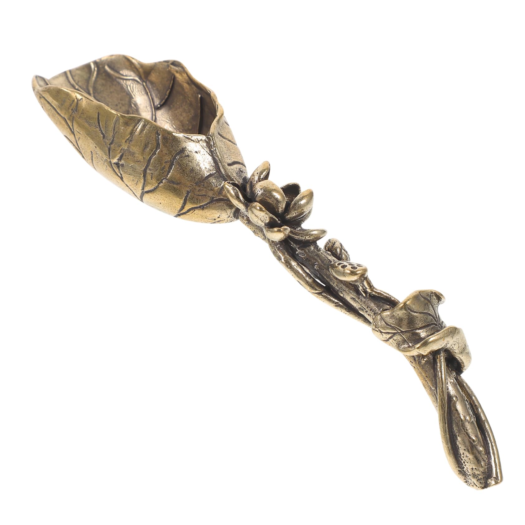 VOSAREA 1pc Mini Copper Tea Scoop Small Tea Shovel Spatula for Loose Flour and More Elegant Accessories for Home and Kitchen