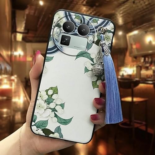 Phone Case Compatible with Realme GT8 Pro China, Tassel TPU Bell Soft case Anti-dust Silicone Chinese Style Dirt-resistant Prote
