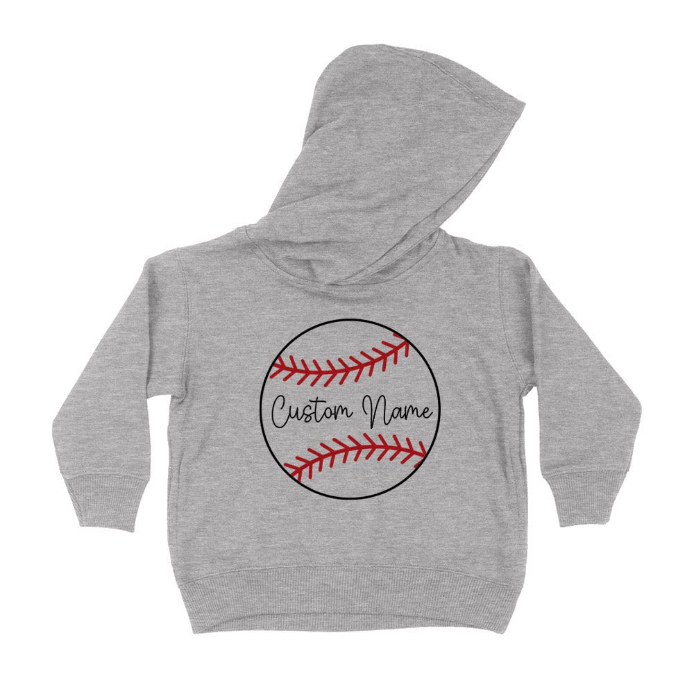 Baseball Custom Name Personalized Kids Hoodie Sweatshirt Toddler 5T Heather Grey