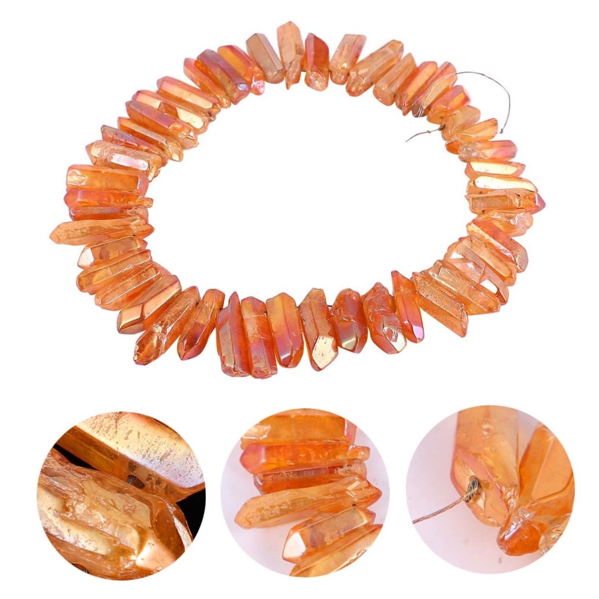 SEWACC 3ensembles Kit De Bijoux Pierre Naturelle Ensemble De Pendentifs Cristal Orange Matériel Créatif pour Boucles Oreilles Et Accessoires De Coiffure pour Femmes