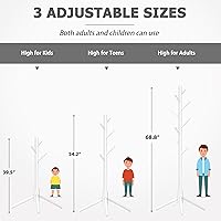 Vista 15 de Perchero independiente con 8 ganchos, 3 alturas ajustables para ropa, sombreros, bolsos, percheros de fácil montaje para entrada, dormitorio, Negro