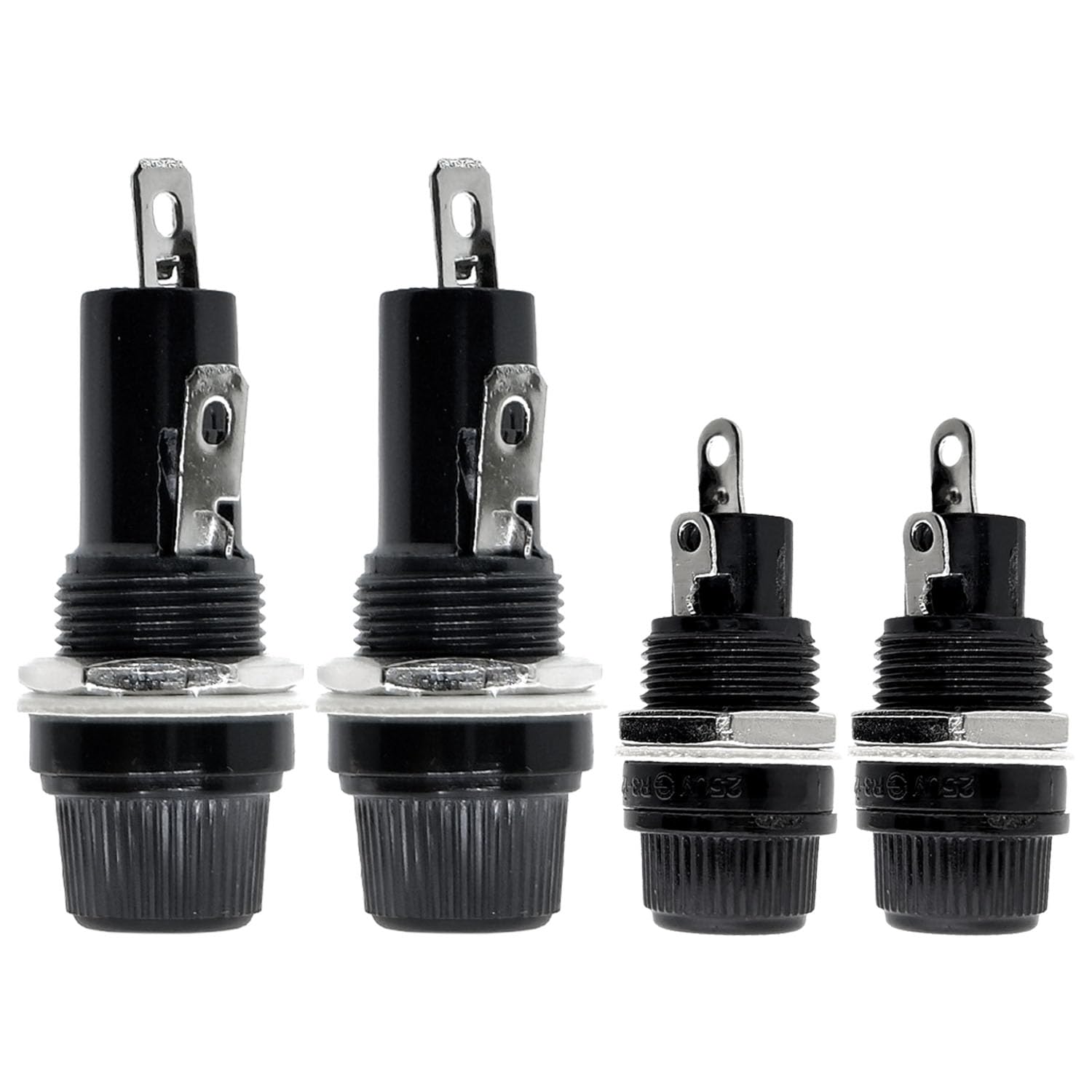 Yoiilnz 4 Pcs Panel Mounted 5x20/6x30mm Screw Cap Fuse Holder Socket 10A 125/250V AC