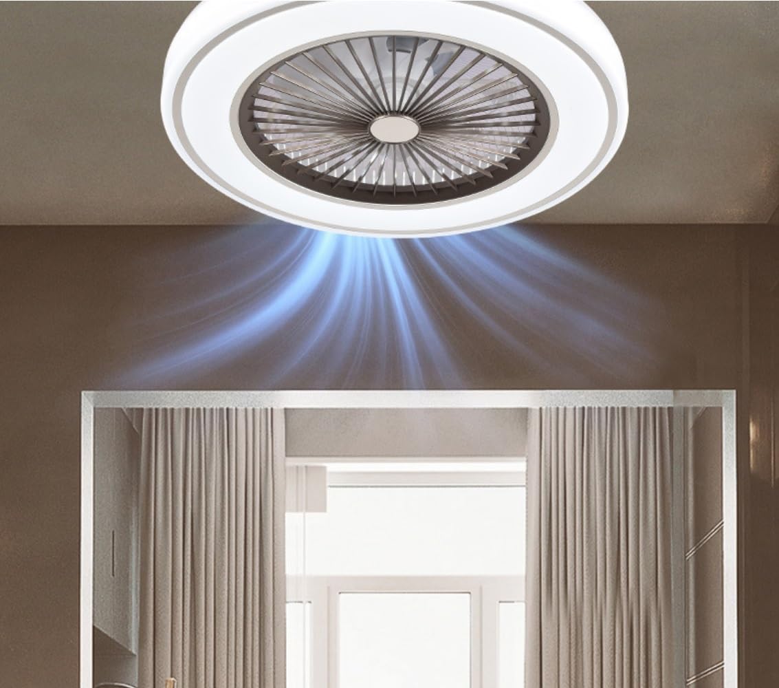 HXYSXHJUO Ceiling fan light LED Ultra-Thin Invisible Mute Fan Light 3 Speed with Remote Control Color Dimming Bedroom Living Room Restaurant Kitchen