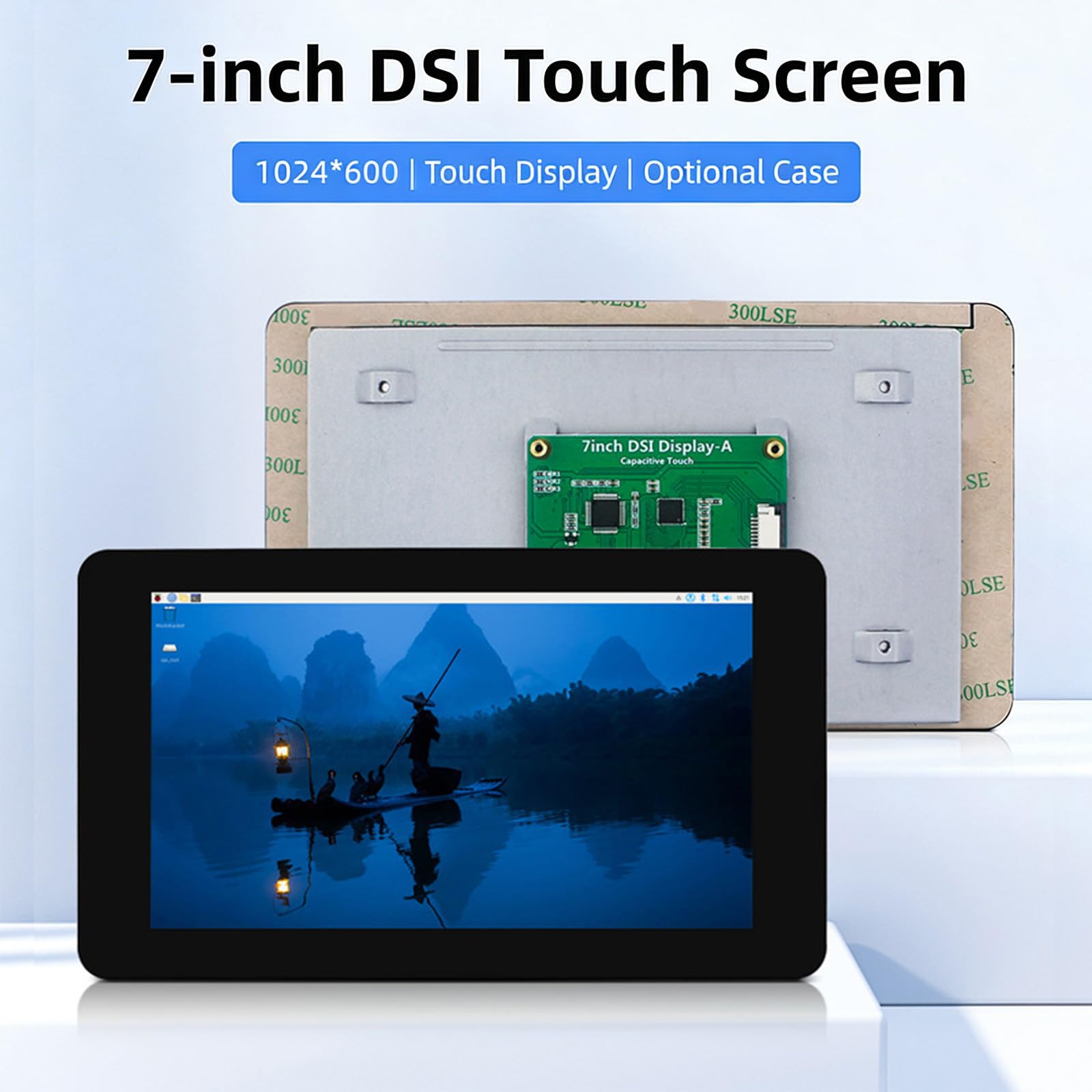 Pantalla táctil ligera de 1024 x 600 de 7 pulgadas para pantalla de programación 5 4B 3B+