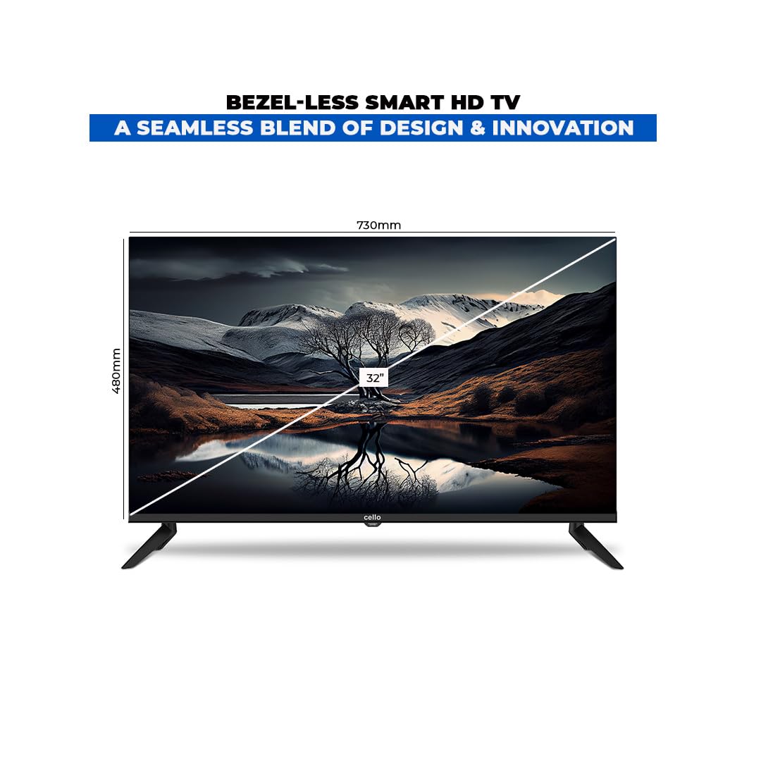 CELLO 32" Smart TV LG WebOS HD Ready Fernseher mit Triple Tuner S2 T2 FreeSat Bluetooth Disney+ Netflix Apple TV+ Prime Video