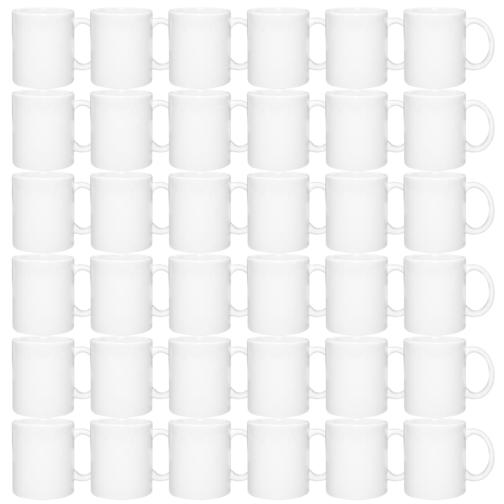 MR.R Set of 36 Sublimation Blanks Dishwasher White Ceramic Coffee Mugs 11oz Blank Ceramic Classic Drinking Cup Mug For Milk Tea Cola Water