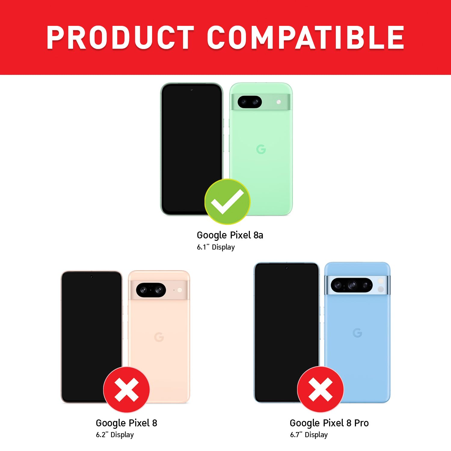 Funda Google Pixel 8A BEZ - Carcasa Libro Con Tarjetero, Cierre Magnético Negro