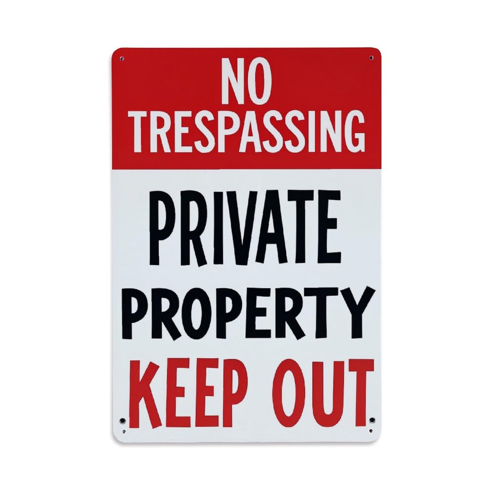 Jdyaojiesheng Vintage No Trespassing Private Property Keep Out Tin Sign Retro Metal Wall Decor Metal Poster, Home Bar Garage Farmhouse Cafe Wall Art Decoration 8X12inches