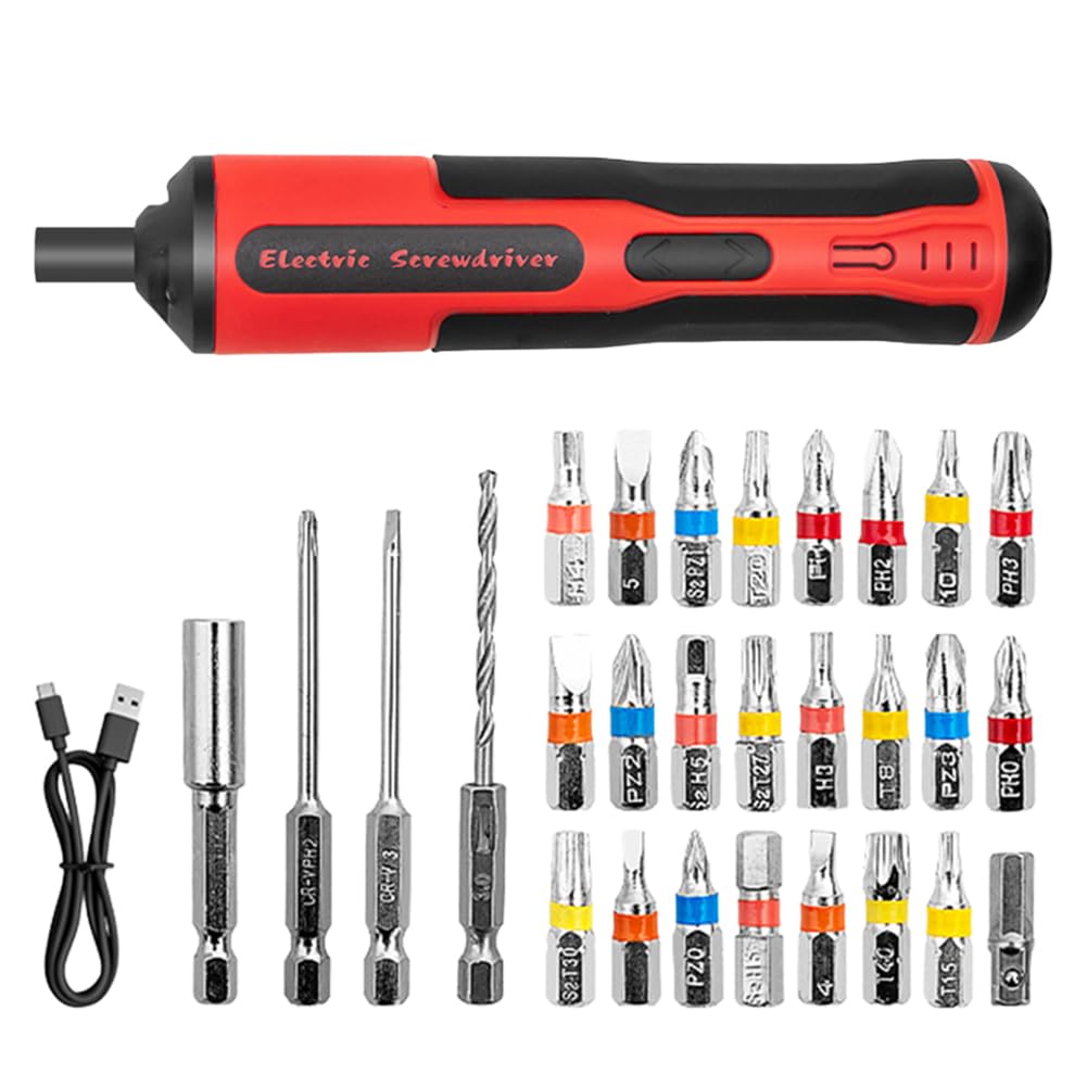 EcoGleam Electric Screwdriver Set 2000mAh Battery Wireless Electric Drill LED Light Small Electric Drill 4V Rechargeable for Electronics Camera Laptop and PC
