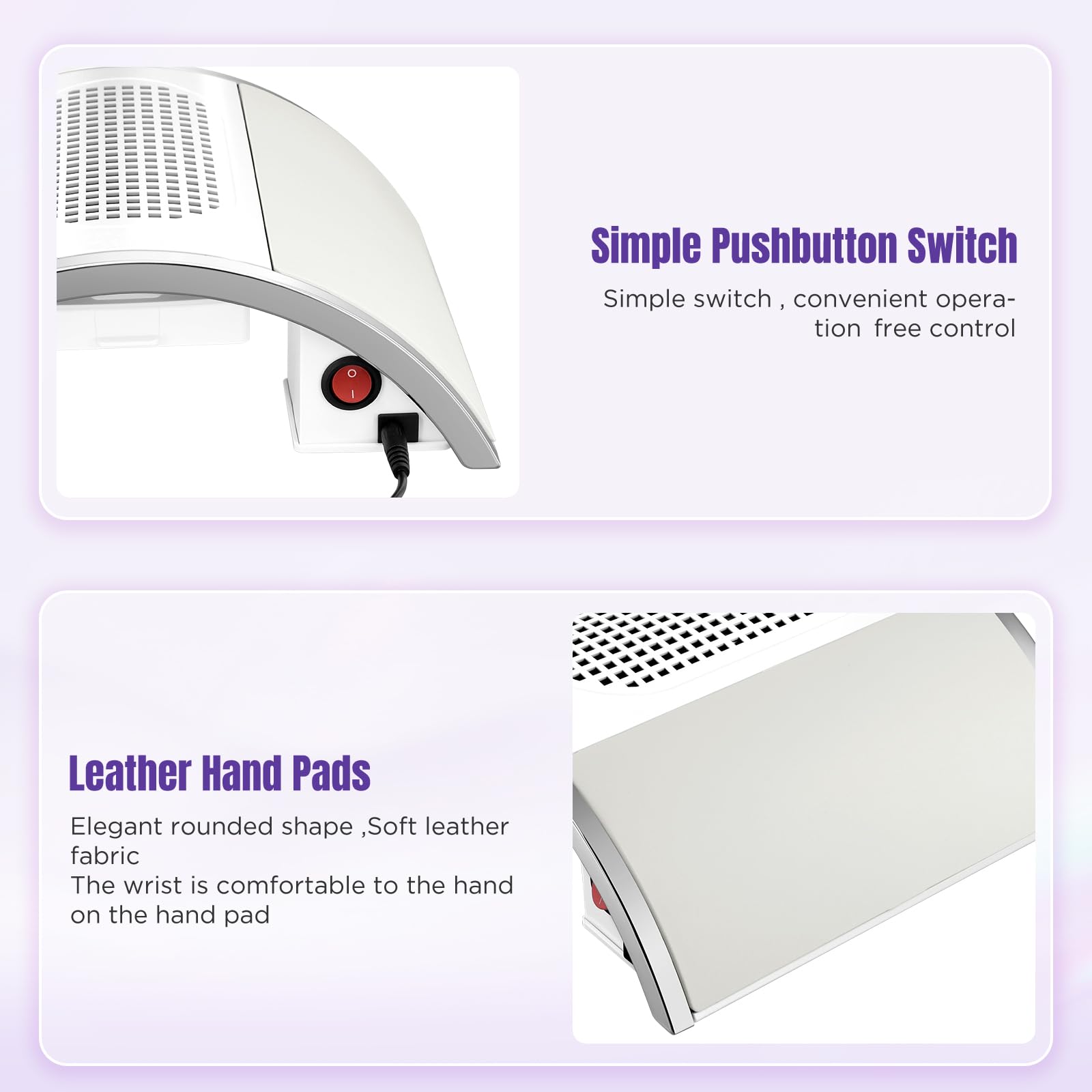 Aspiratore Unghie 80W, Profesionale, Con Filtro E 2 Sacchetti, Aspiratore Per Manicure In Salone O A Domicilio(White)